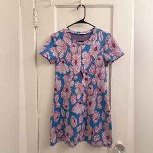 ZARA cut out jacquard dress Size M Blue Floral